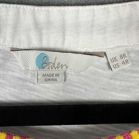 Boden Dress Womens 4R White Sena Embroidered Jersey Mini Stretch Resort Beach - Picture 7 of 13